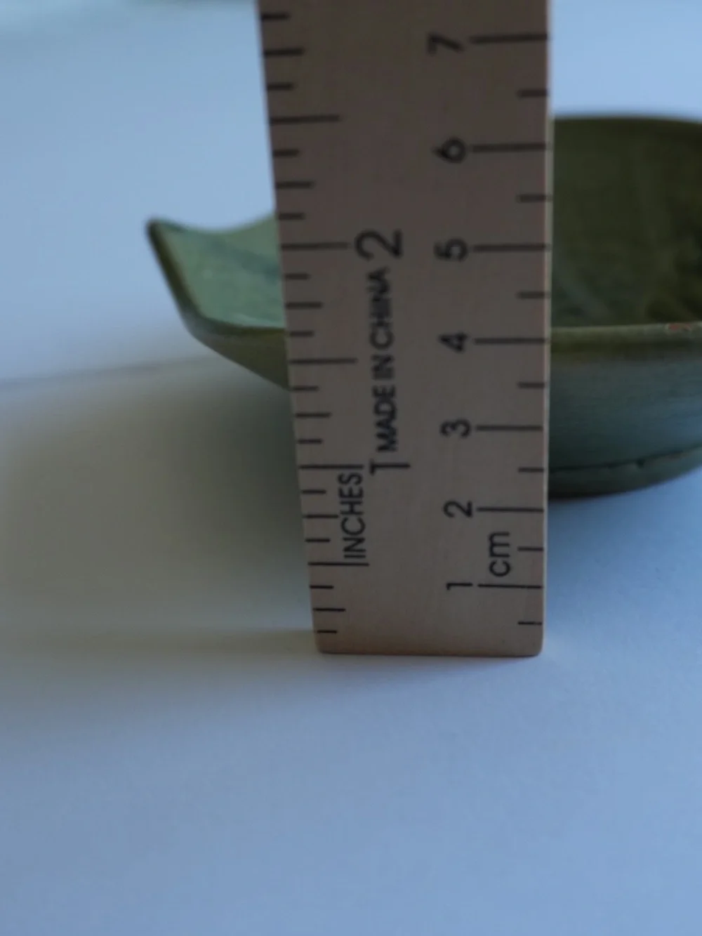 ceramic pottery frog on lily pad leaf dish trinket soap matte green glaze 5.5